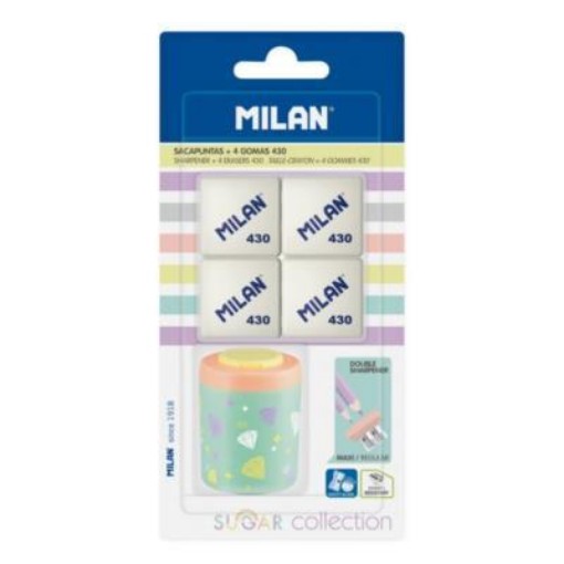 Milan Sharpener + 4 Erasers