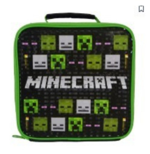 MINECRAFT LUNCH BAG BLACK