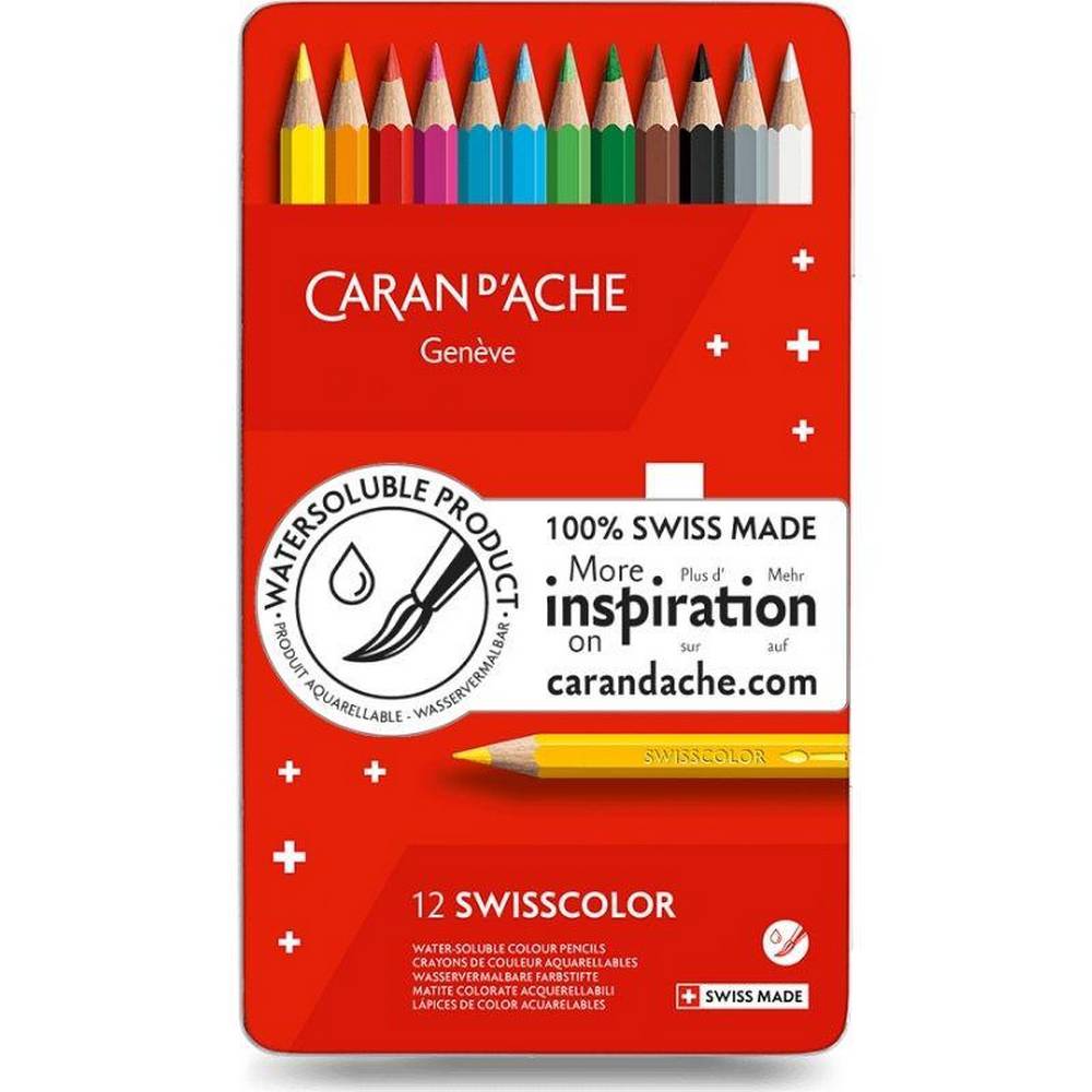 Caran d'Ache - Box of 12 Water-Soluble Colour Pencils