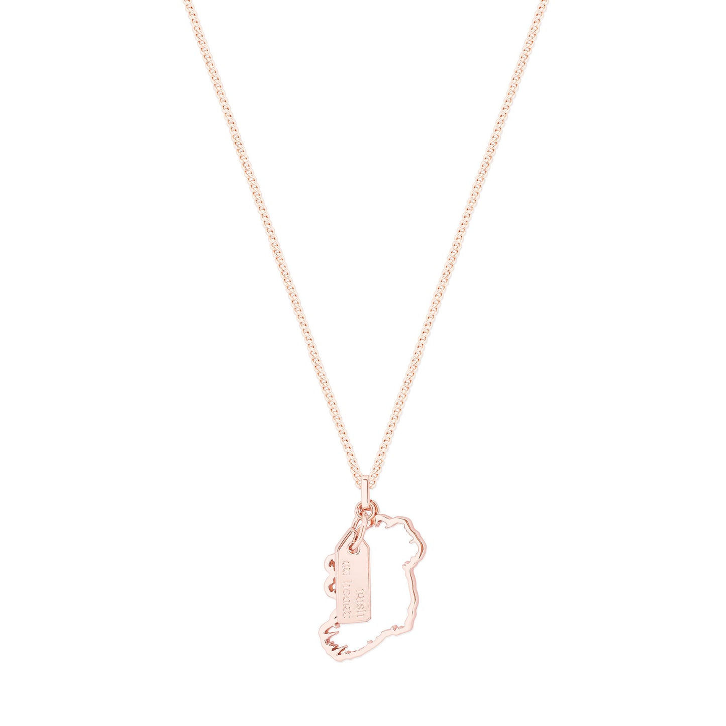 Trinity Cut Out Map Rose Gold Necklace - Irish jewellery