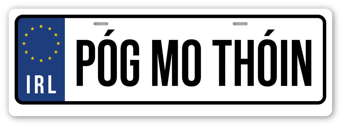 Pog Mo Thoin Irish Car Plate Tin - Irish wall art