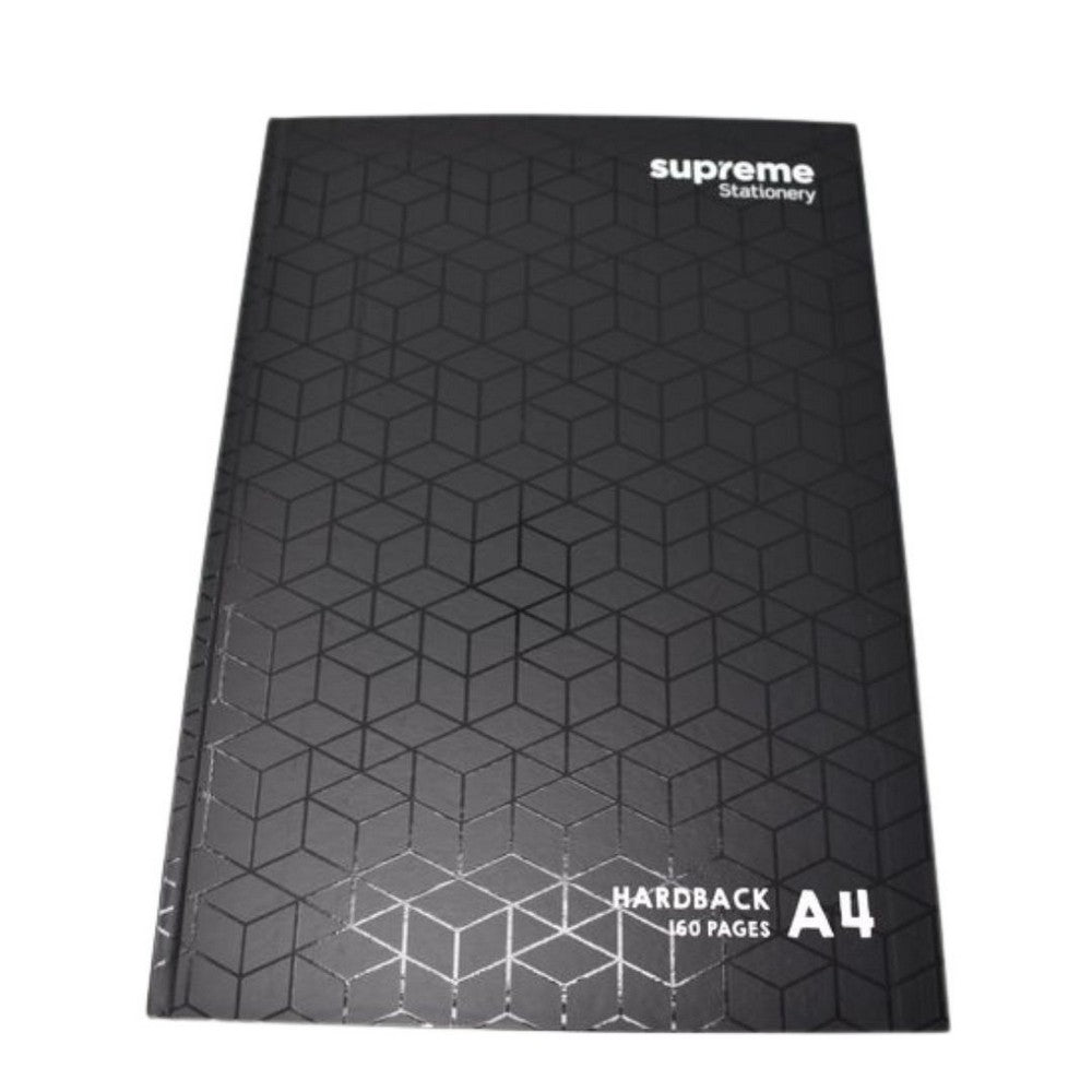 Supreme A4 Hardback Black Geo- 160 page (Single)