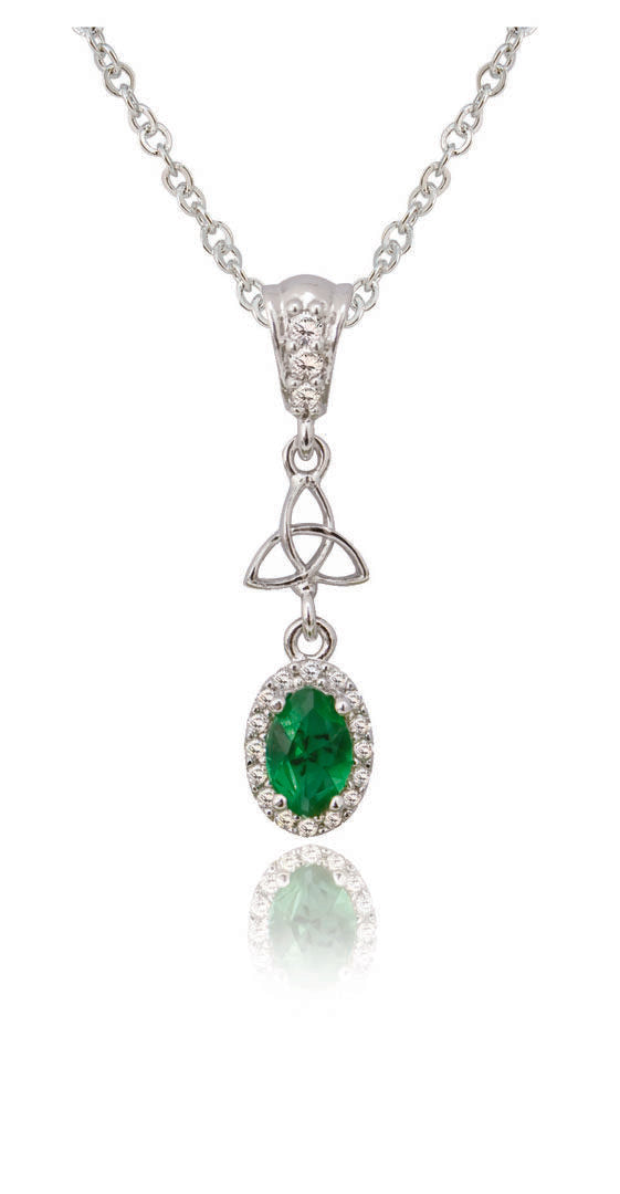 Trinity Cluster Drop Pendant - Irish jewellery