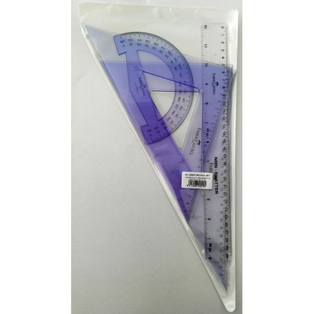 Large Drawing Set - Ruler, Protractor and 2 Set Squares