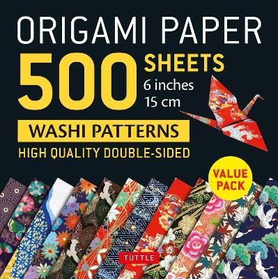 Origami Paper 500 sheets Japanese Washi Patterns 6" (15 cm): Double-Sided Origami Sheets with 12 Different Designs (Instructions for 6 Projects Included)