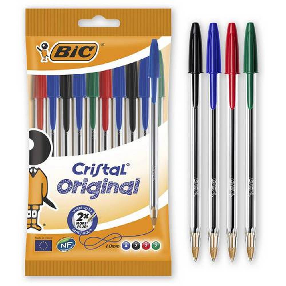 BIC - Packet of 10 Cristal Ballpoint Pens - Original