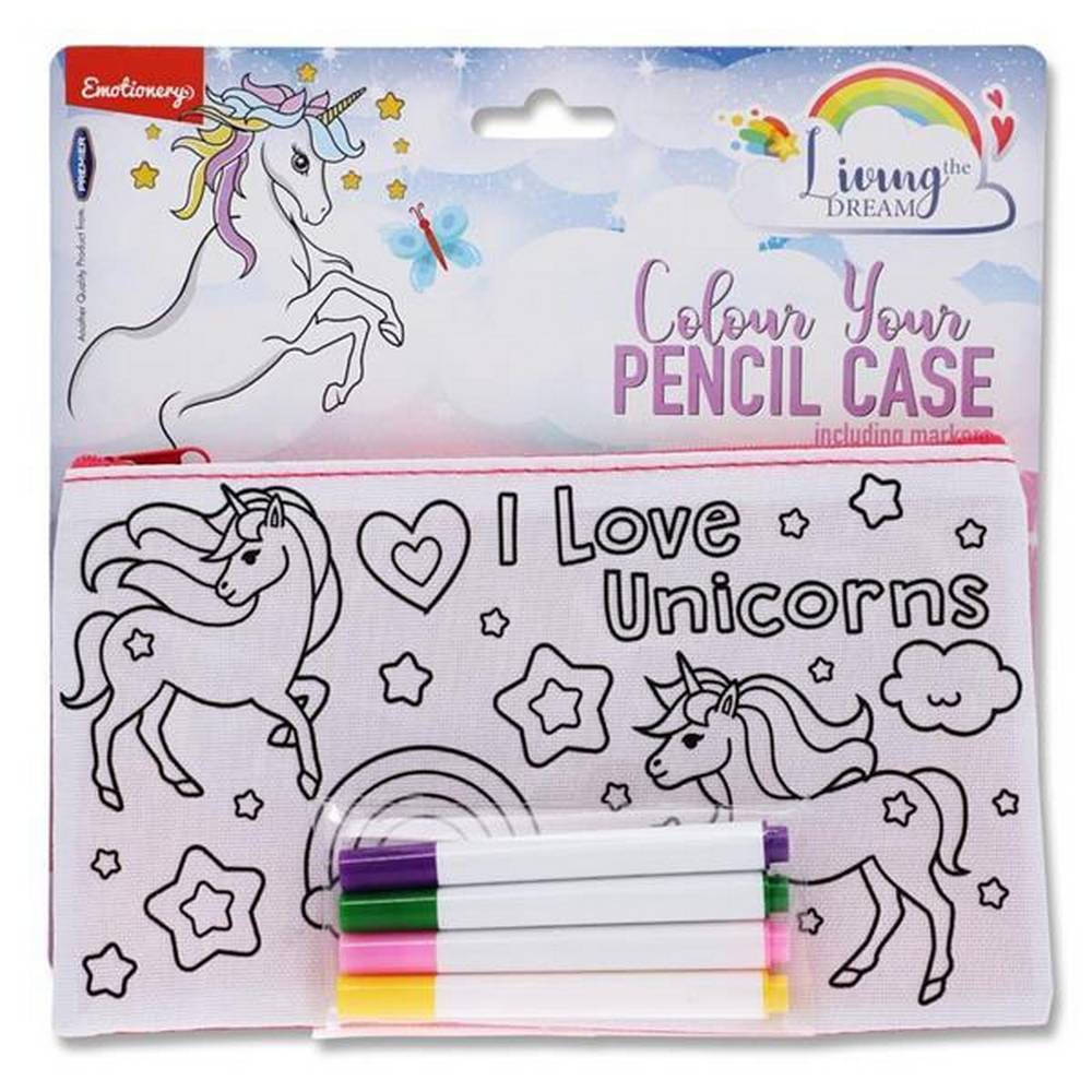 Unicorn Colour Your Own Pencil Case