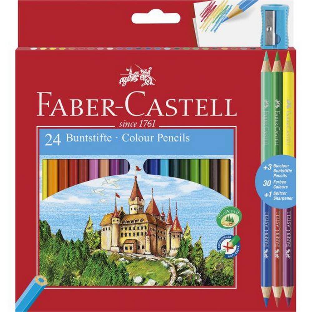 Eco Colour Pencils Box 24 With 3 Free Bio-Colours + Sharpener
