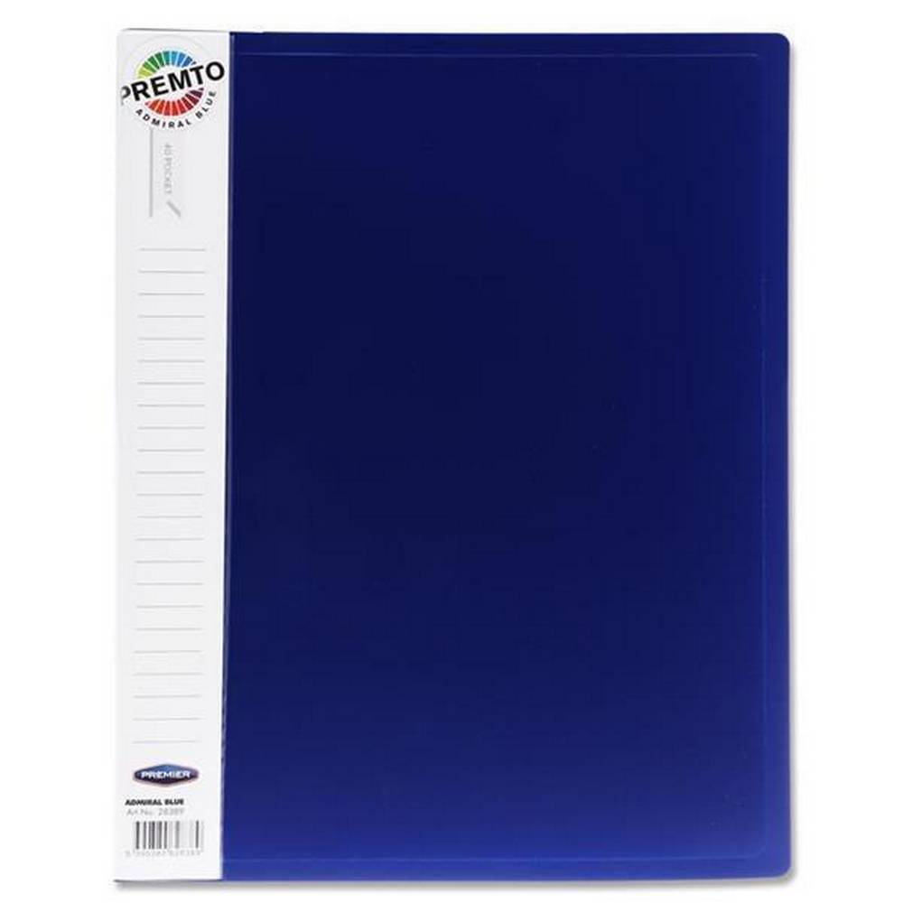 Premier Premto A4 40 Pocket Display Book - Admiral Blue