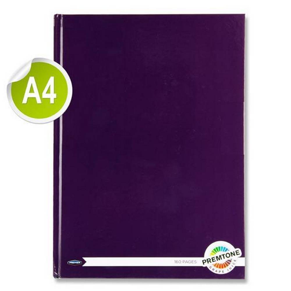 Premier Premtone A4 160pg Hardcover Notebook - Grape Juice