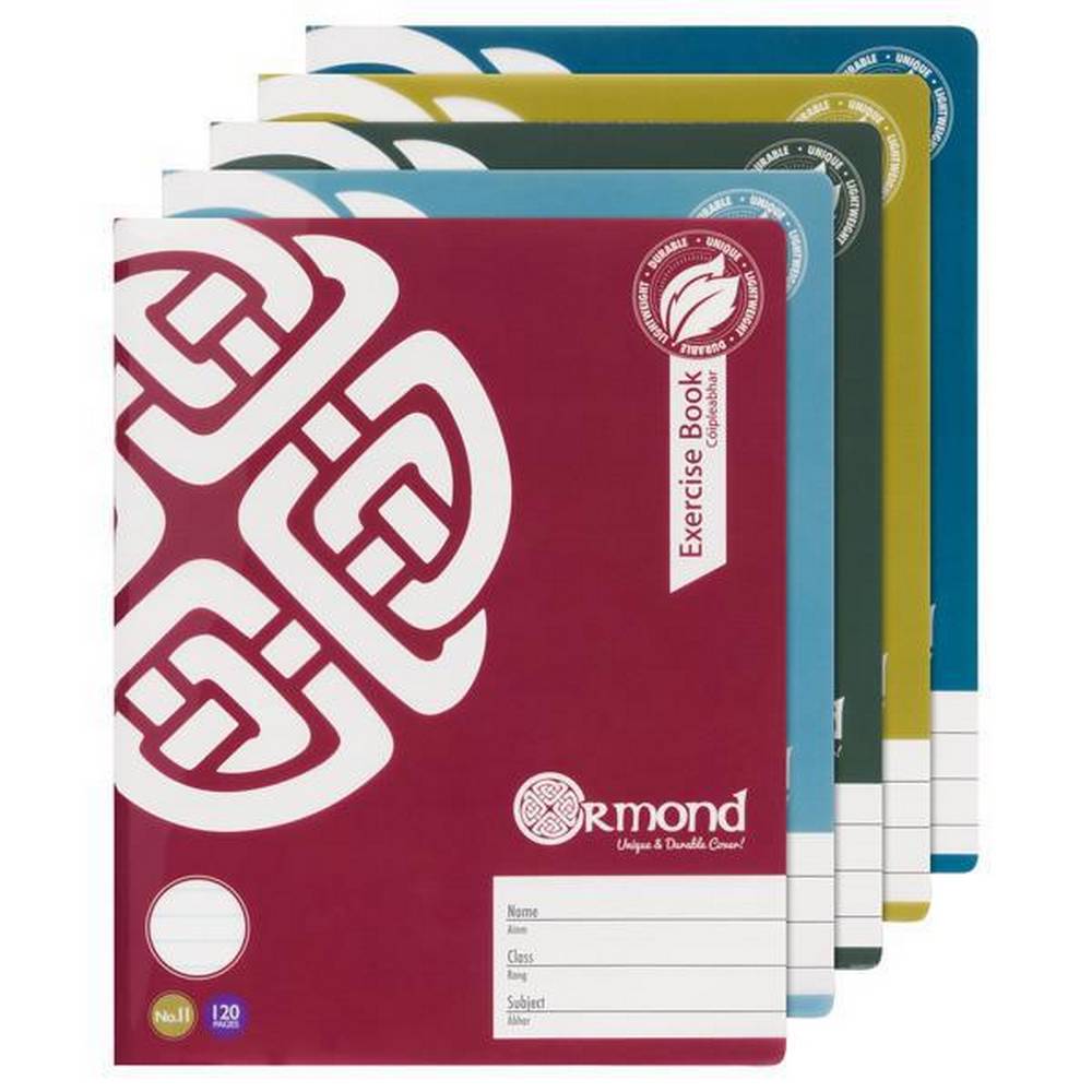 Ormond - Pack of 5x No.11 - 120 Page Durable Cover Copy Books - Bold