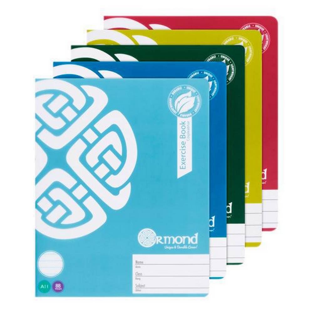 Ormond Pack of 5x A11 - 88 Page Durable Cover Copy Book - Bold