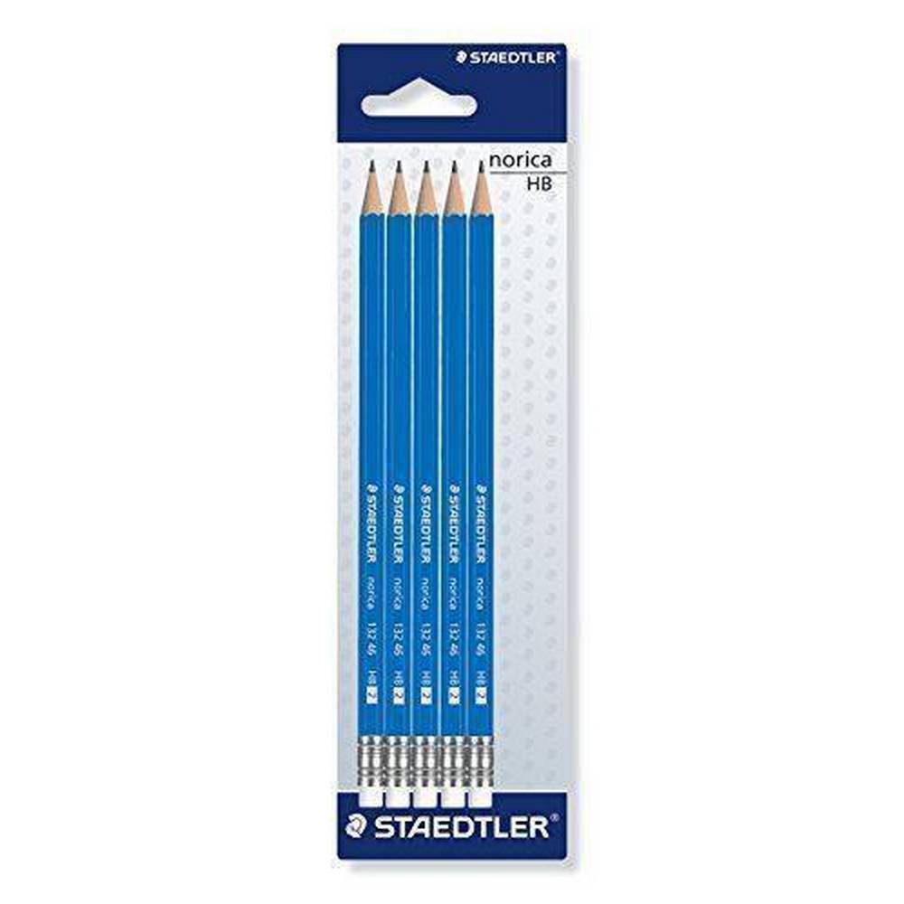 Staedtler Norica HB Pencils with Eraser Tip - Pack of 5