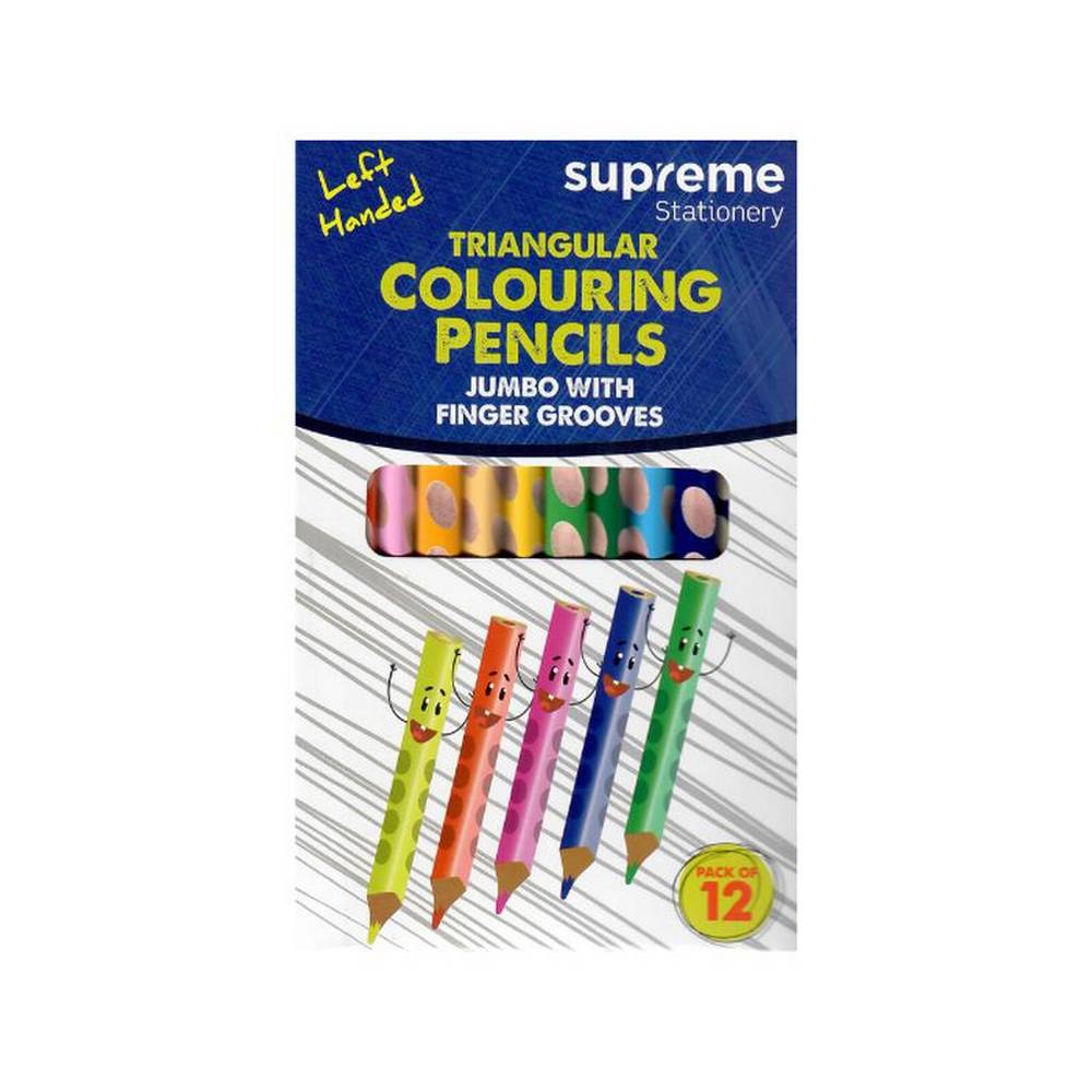 Jumbo Triangular Colouring Pencil Left Handed 12 Pack