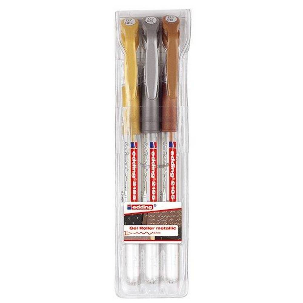 edding 2185 - Set of 3 Metallic Gel Ink Pens