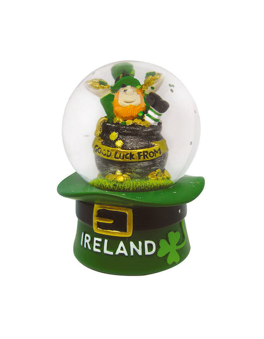45MM Lep in Pot W/Hat Base Waterball - Irish ornaments