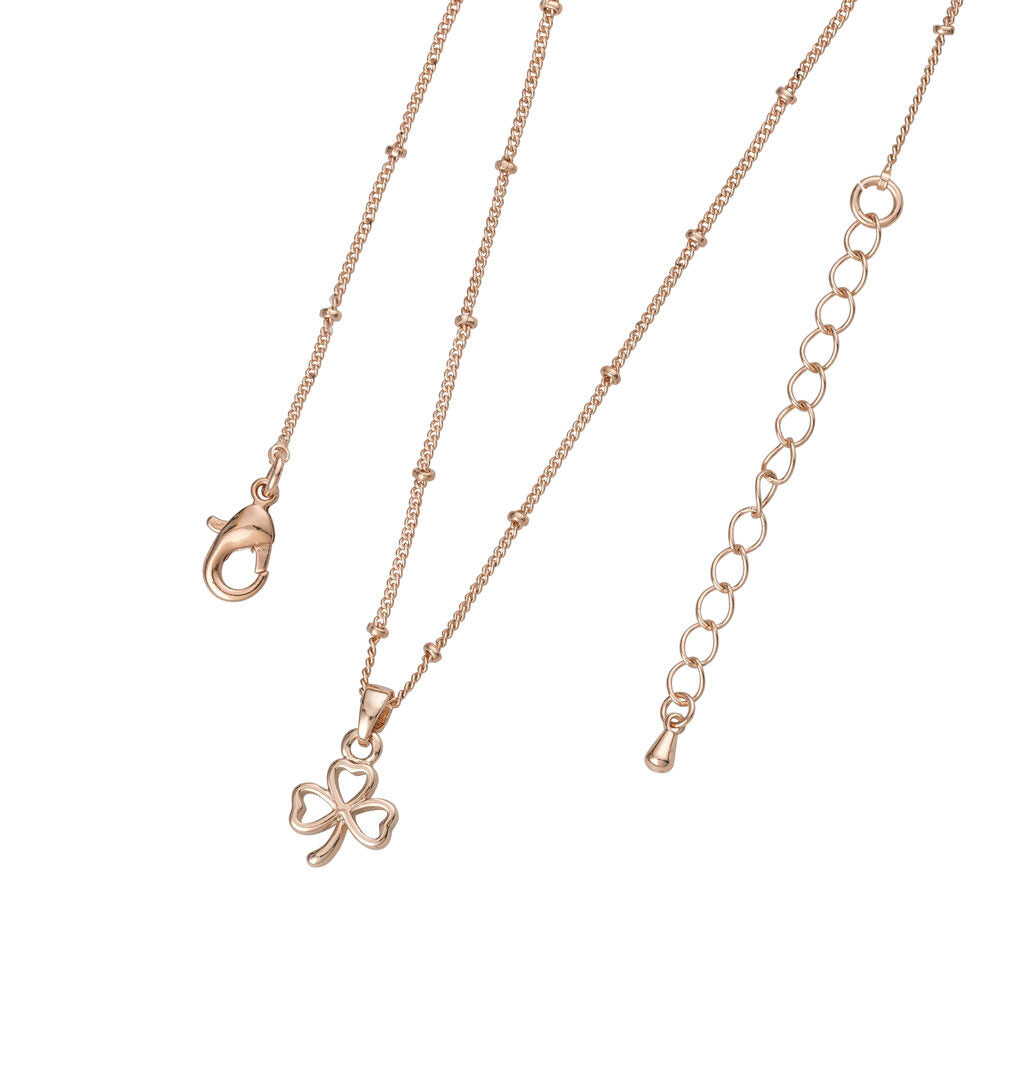 Rose Gold Ribbon Shamrock Pendant - Irish jewellery