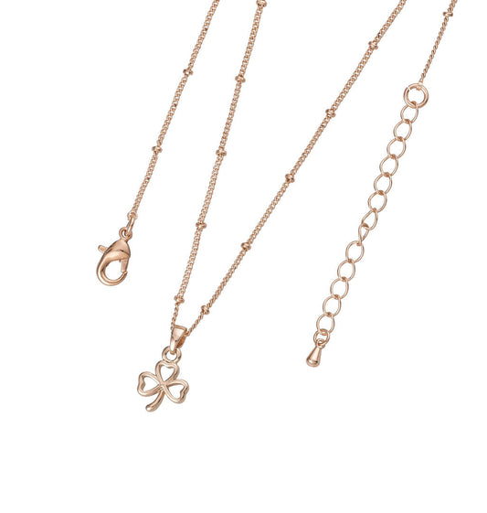 Rose Gold Ribbon Shamrock Pendant - Irish jewellery