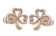 Rose Gold Ribbon Shamrock Earrings - Irish jewellery