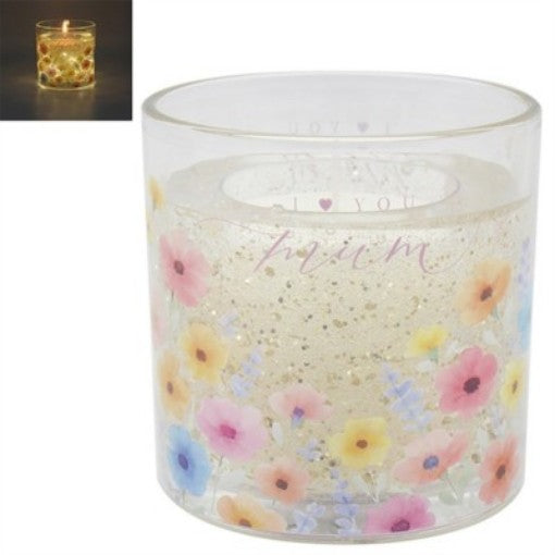 LED Gel Glass Candle Love You Mum
