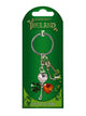 Tri- Colour Silver Shamrock Keyring - Irish keyrings