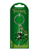 Green Crystal Silver Shamrock On Card - Irish keyrings