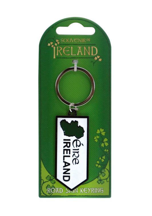 Ireland White Sign Keyring - Irish keyrings