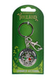 Crystal Tricolour Shamrock Flat Spinner - Irish keyrings