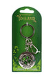 Crystal Green Clover Spinning Keyring - Irish keyrings