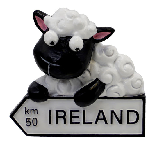 Magnet Black face sheep&road sign - Irish magnets