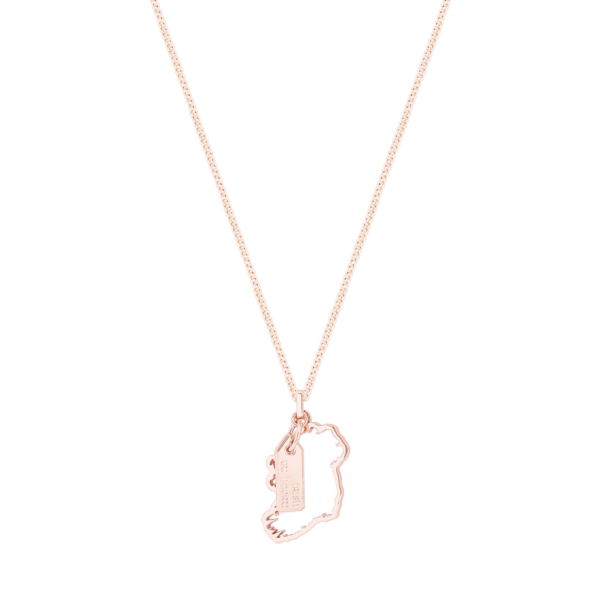 Trinity Cut Out Map Rose Gold Necklace - Irish jewellery