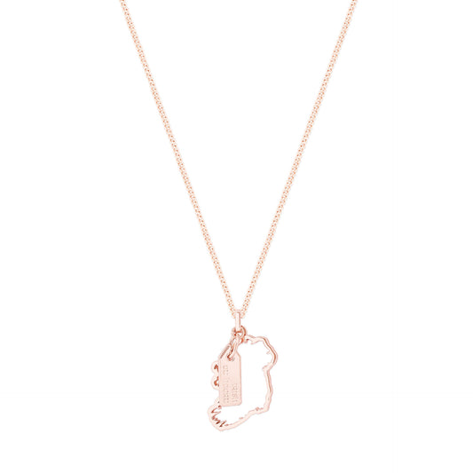 Trinity Cut Out Map Rose Gold Necklace - Irish jewellery