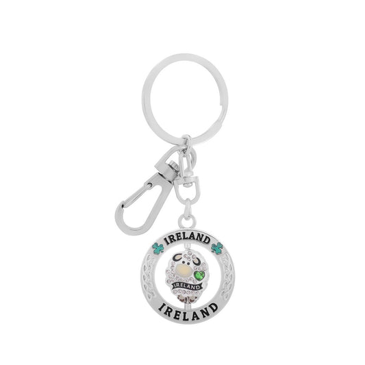 Crystal Sheep Spinner Keyring - Irish keyrings