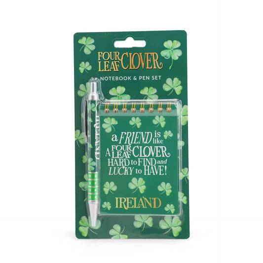 Four Leaf Clover Notebook & Pen - Irish stationery
