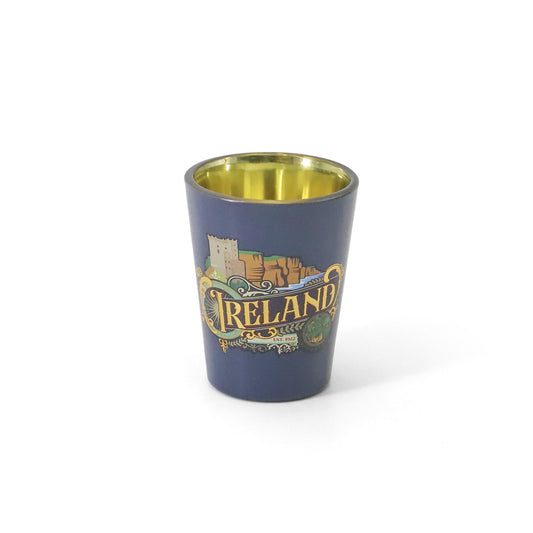 Vintage Ireland Cliffs Blue Shot Glass - Irish barware