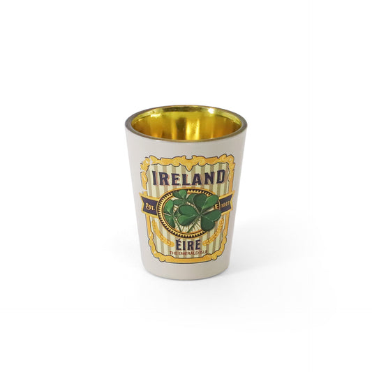 Vinatge Ireland Stripe Crest White Shot - Irish barware