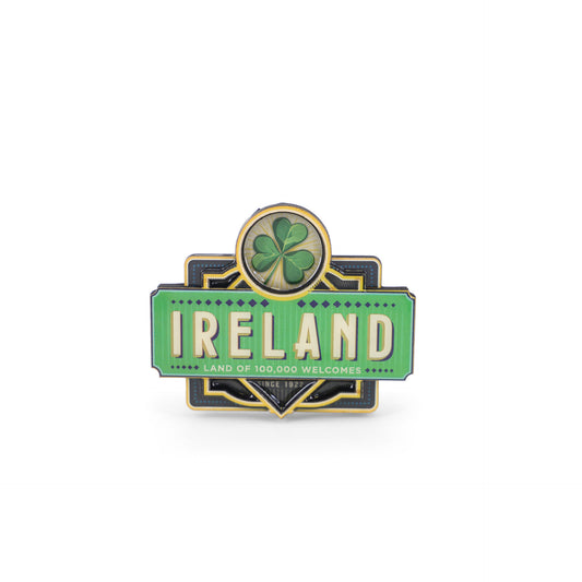 Vintage - Ireland Green Shamrock Magnet - Irish magnets