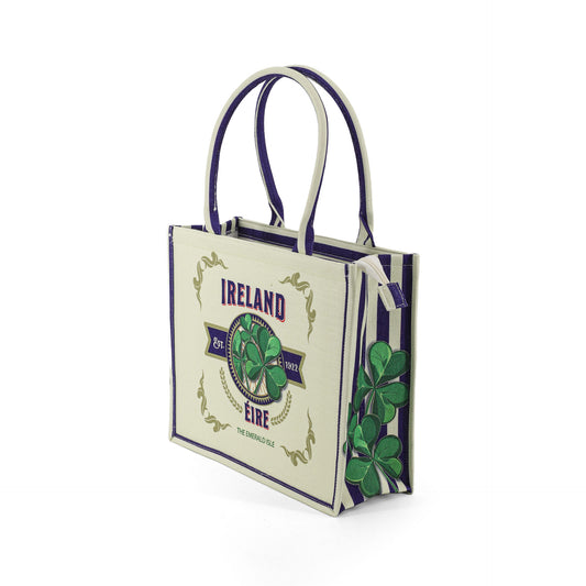 Vintage - Ireland Shamrock Cream Bag - Irish bags