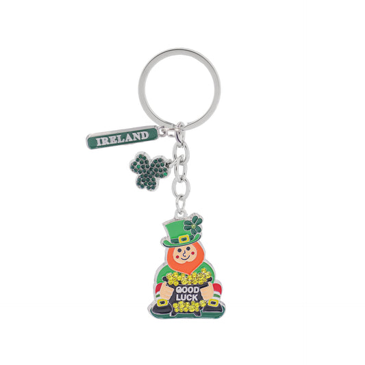 Crystal Leprecahun Crock of Gold Keyring - Irish keyrings