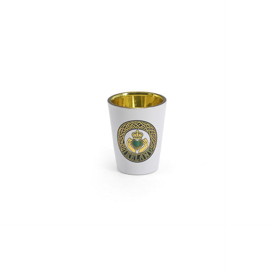 White Claddagh Shot Glass - Irish barware