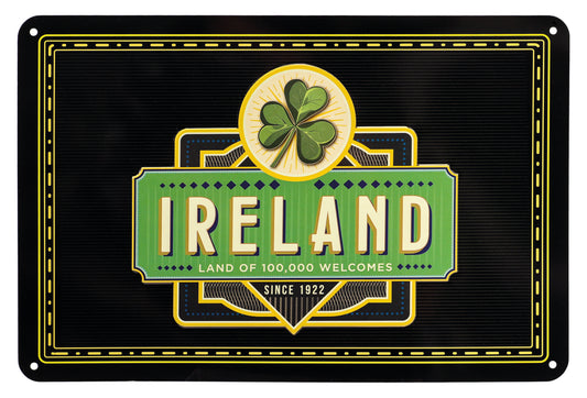 Ireland Green Shamrock Metal Sign - Irish wall art