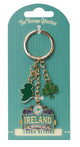 Vintage - Ireland Map Green Keyring - Irish keyrings