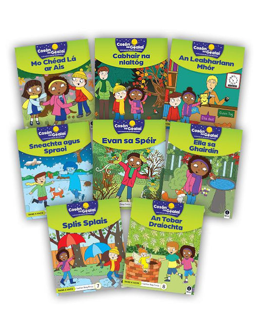 Cosán na Gealaí 1ST CLASS Fiction Reader PACK of 8