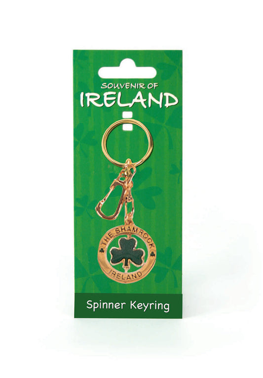 Shamrock spinner keyring - Irish keyrings