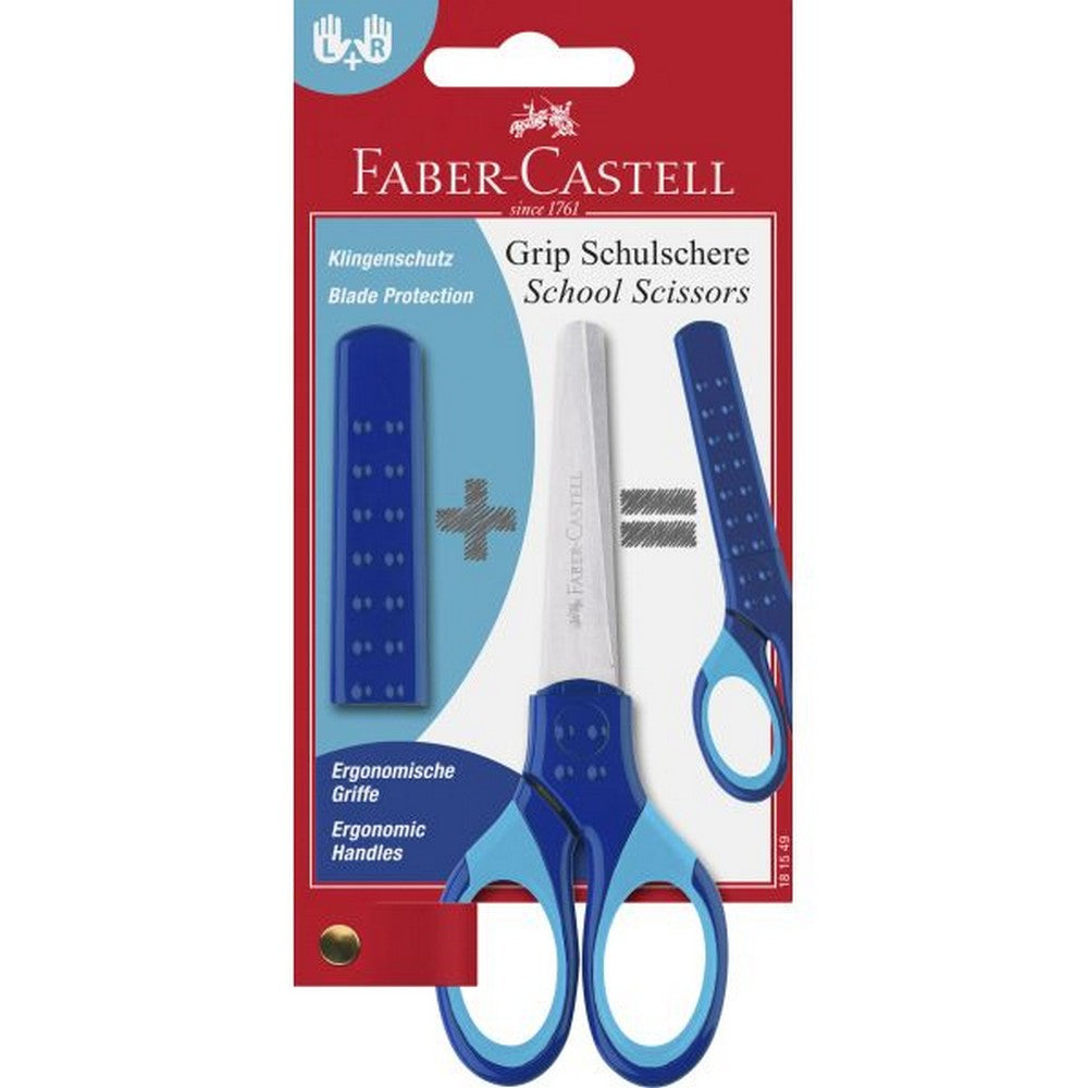 Faber Castell Kids Grip Scissors with Protective Cover - Blue