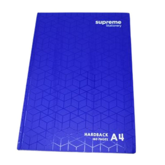 Supreme A4 Hardback Blue Geo- 160 page (Single)