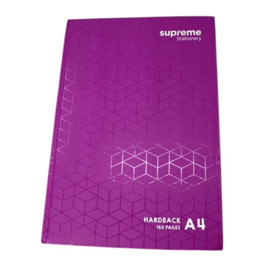 Supreme A4 Hardback Purple Geo- 160 page (Single)