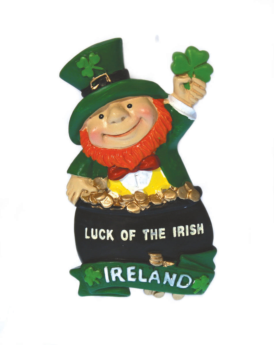 Lep Magnet In Crock Holding Shamrock - Irish magnets