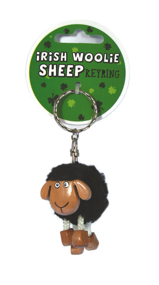 Black Pom Pom Sheep Keyring - Irish keyrings