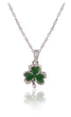 EN CZ Surround Shamrock Pendant - Irish jewellery